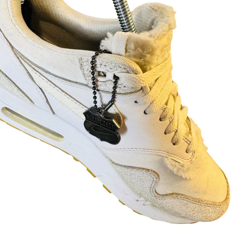 Nike Air Max 1 Coast Sail White Red Feather Swoosh Mens 8 Sneaker FJ4735-100 - Picture 8 of 12
